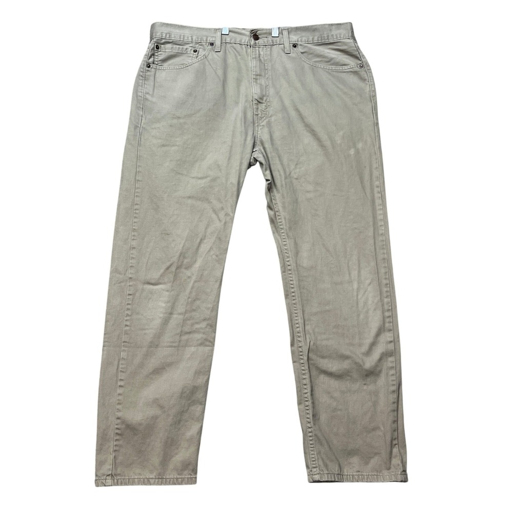 Levi's 505 Regular Fit Pants Mens 38x30 Tan Khaki Straight Leg 5-Pocket Twill